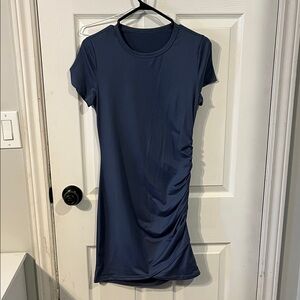 SHEIN Deep Blue Gathered Dress